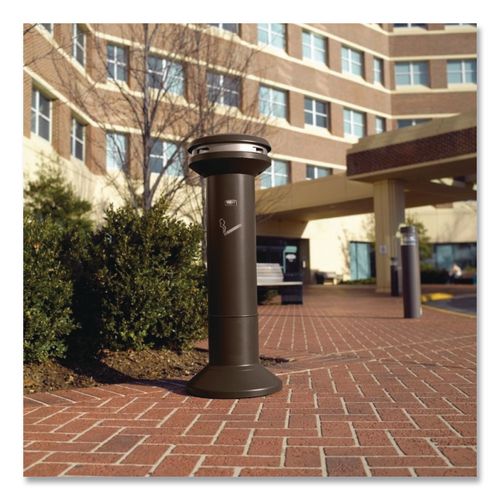 Image of Rubbermaid® Commercial FG9W3400BLA Infinity Ultra-High Capacity Smoking Receptacle, 6.7 gal, 15.5 dia x 41.5h, Black