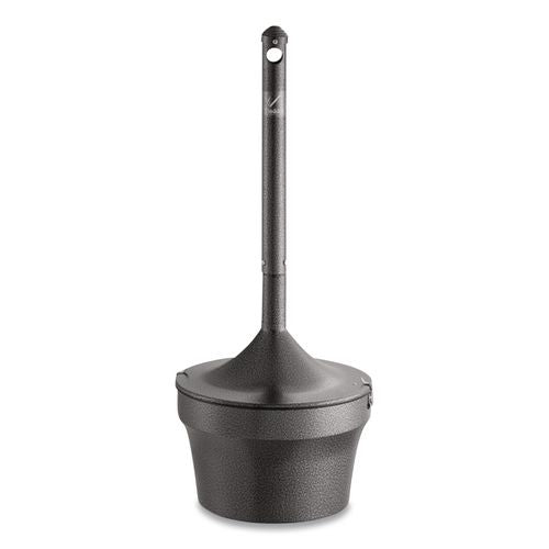 Image of Rubbermaid® Commercial FGR1639EHGR Aladdin Smokers' Station, Round, Steel, 4.5 gal, 16 dia x 38.75, Charcoal