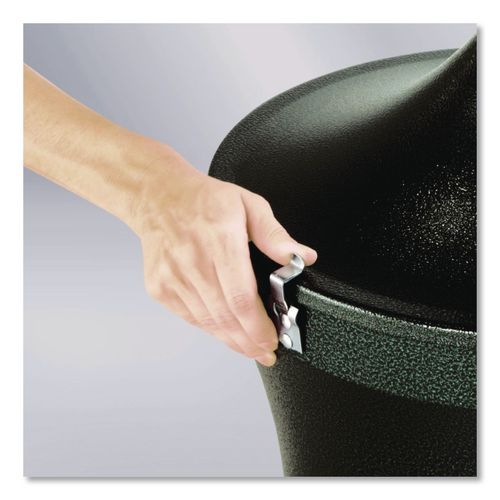 Image of Rubbermaid® Commercial FGR1639EHGR Aladdin Smokers' Station, Round, Steel, 4.5 gal, 16 dia x 38.75, Charcoal