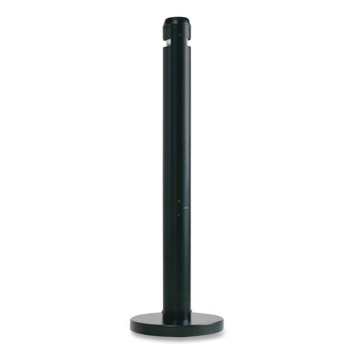 Image of Rubbermaid® Commercial FGR1BK Smoker's Pole, Round, Steel, 0.9 gal, 4 dia x 41h, Black