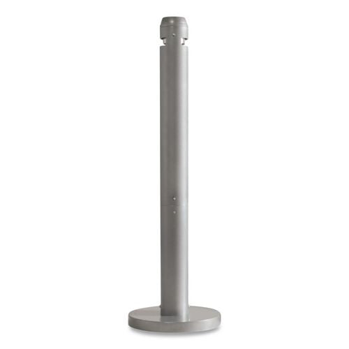 Image of Rubbermaid® Commercial FGR1SM Smoker's Pole, Round, Steel, 0.9 gal, 4 dia x 41h, Silver