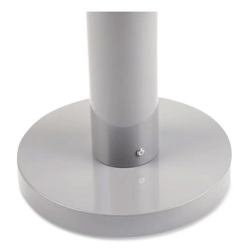 Image of Rubbermaid® Commercial FGR1SM Smoker's Pole, Round, Steel, 0.9 gal, 4 dia x 41h, Silver