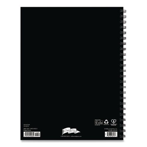 Image of Willow Creek Press 40324 Budget Monthly Planner, 11 x 8.5, Black Cover, 12-Month, Undated