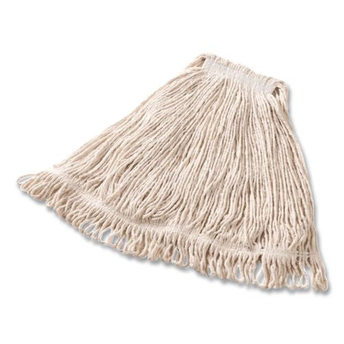 Image of Rubbermaid® Commercial FGD11306WH00 Super Stitch Cotton Looped End Wet Mop Head, Large, 1" White Headband, 6/Carton
