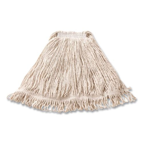 Image of Rubbermaid® Commercial FGD11306WH00 Super Stitch Cotton Looped End Wet Mop Head, Large, 1" White Headband, 6/Carton