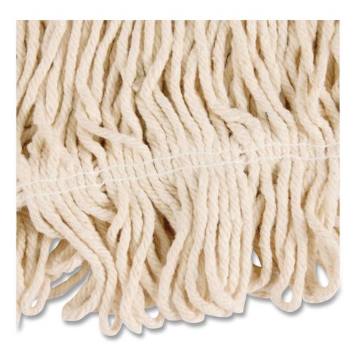 Image of Rubbermaid® Commercial FGD11306WH00 Super Stitch Cotton Looped End Wet Mop Head, Large, 1" White Headband, 6/Carton