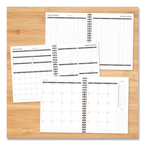 Image of Willow Creek Press 40324 Budget Monthly Planner, 11 x 8.5, Black Cover, 12-Month, Undated