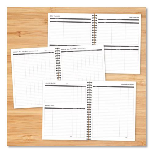 Image of Willow Creek Press 40324 Budget Monthly Planner, 11 x 8.5, Black Cover, 12-Month, Undated