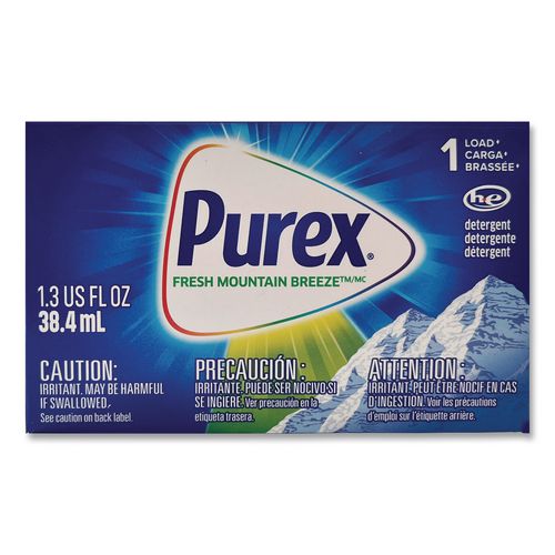 Image of Purex® 1D2979551 Coin Vending Liquid Laundry Detergent, Fresh Mountain Breeze, 1.3 oz Vend Box, 100/Carton