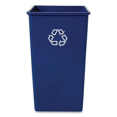Image of Rubbermaid® Commercial FG395973BLUE Square Recycling Container, 50 gal, Plastic, Blue