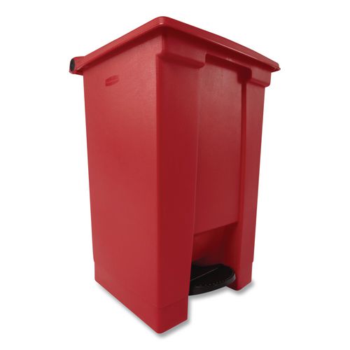 Image of Rubbermaid® Commercial FG614400RED Indoor Utility Step-On Waste Container, 12 gal, Plastic, Red