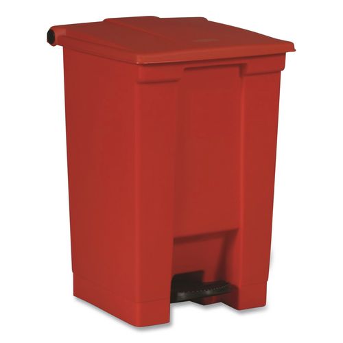Image of Rubbermaid® Commercial FG614400RED Indoor Utility Step-On Waste Container, 12 gal, Plastic, Red