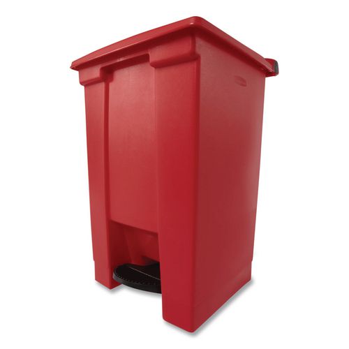 Image of Rubbermaid® Commercial FG614400RED Indoor Utility Step-On Waste Container, 12 gal, Plastic, Red