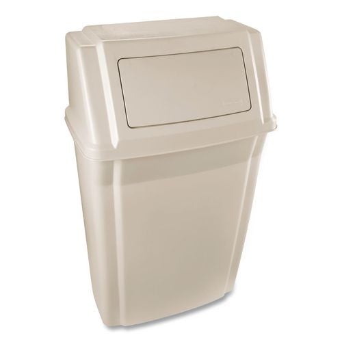 Image of Rubbermaid® Commercial FG782200BEIG Slim Jim Wall-Mounted Container, 15 gal, Plastic, Beige
