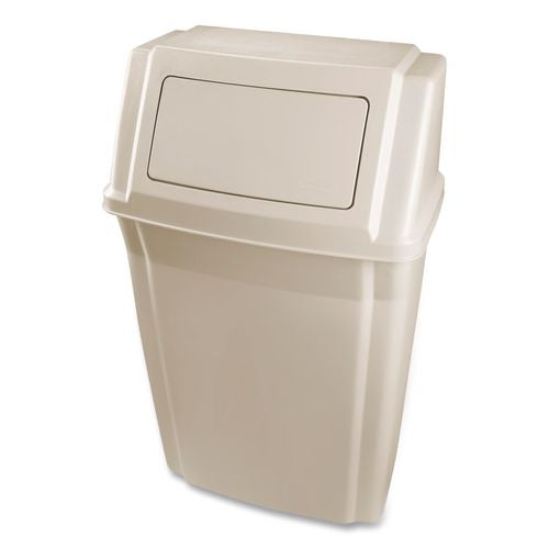 Image of Rubbermaid® Commercial FG782200BEIG Slim Jim Wall-Mounted Container, 15 gal, Plastic, Beige