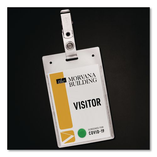 Image of Avery® 2920 Heavy-Duty Badge Holders, Vertical, 2.25 x 3.5 Holder, Clear, 50/Box