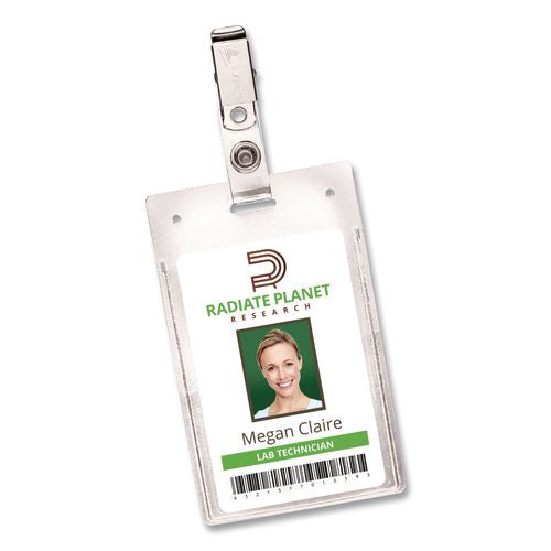 Image of Avery® 2920 Heavy-Duty Badge Holders, Vertical, 2.25 x 3.5 Holder, Clear, 50/Box