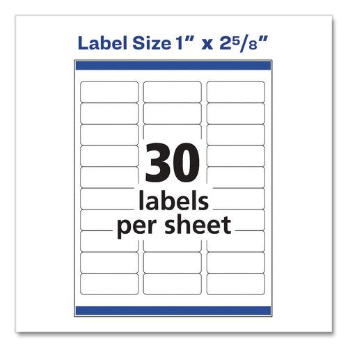 Image of Avery® 5160CT Easy Peel White Address Labels with Sure Feed Technology, Laser, 1 x 2.63, 30/Sheet, 100 Sheets/Pack, 5 Packs/Carton