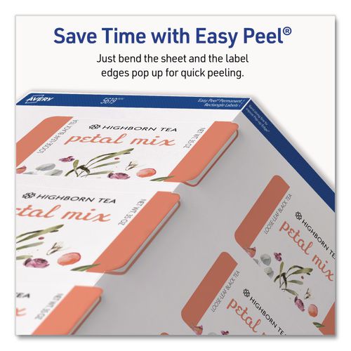 Image of Avery® 05619 Rectangular Labels with Sure Feed Technology, Inkjet/Laser, 2 x 3, Matte White, 8 Labels/Sheet, 25 Sheets/Pack