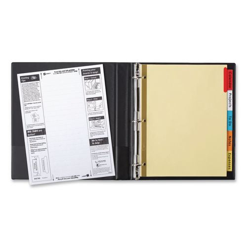 Image of Avery® Insertable Big Tab Dividers, 5-Tab, Double-Sided Gold Edge Reinforcing, 11 x 8.5, Buff, Assorted Tabs, 48 Sets/Carton