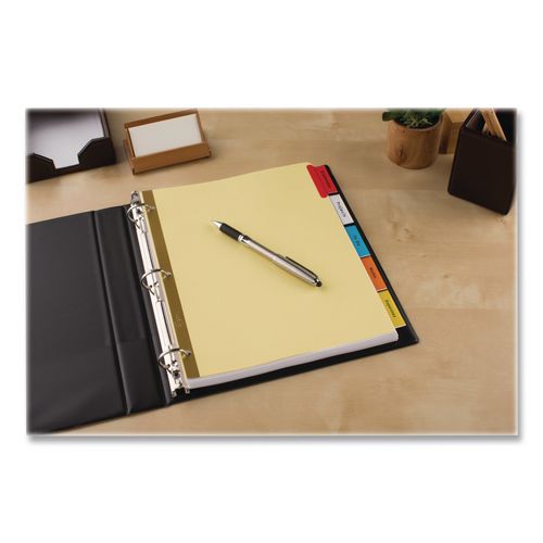 Image of Avery® Insertable Big Tab Dividers, 5-Tab, Double-Sided Gold Edge Reinforcing, 11 x 8.5, Buff, Assorted Tabs, 48 Sets/Carton