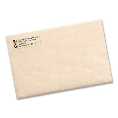 Image of Avery® 18695 Easy Peel Return Address Labels with Sure Feed Technology, Inkjet, 0.66 x 1.75, Matte Clear, 60/Sheet, 10 Sheets/Pack