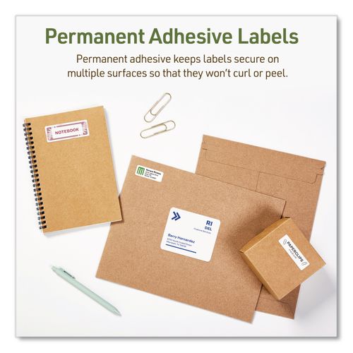 Image of Avery® 48806 EcoFriendly Recycled Return Address Labels, Inkjet/Laser, 0.66 x 1.75, White, 60/Sheet, 10 Sheets/Pack