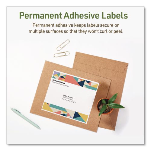 Image of Avery® 48809 EcoFriendly Recycled Shipping Labels, Inkjet/Laser, 8.5 x 11, White, 1/Sheet, 10/Pack