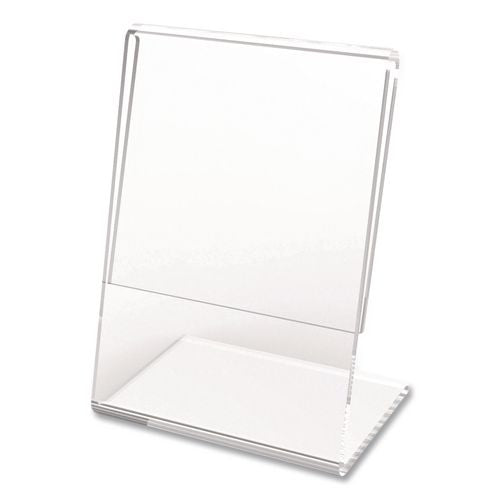Image of deflecto® 20006RT Mini Tabletop Sign Holder, 3 x 4 Insert, Clear