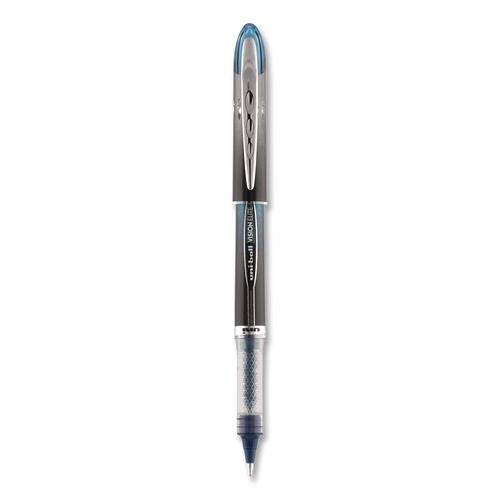 Image of uniball® 69020 VISION ELITE BLX Series Rollerball Pen, Stick, Micro 0.5 mm, Blue-Infused Black Ink, Gray/Blue/Clear Barrel