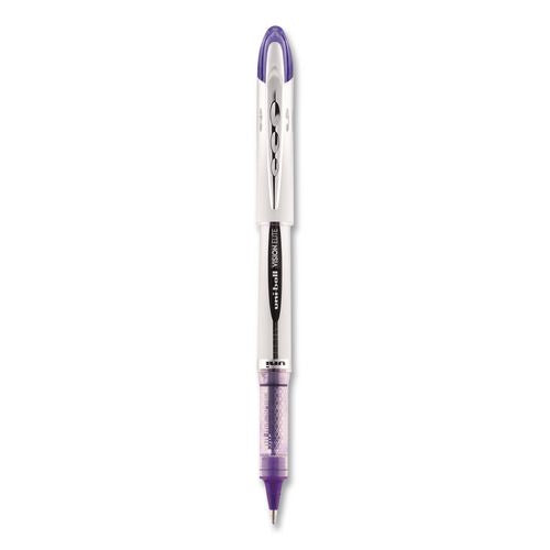 Image of uniball® 69025 VISION ELITE Rollerball Pen, Stick, Bold 0.8 mm, Violet Ink, White/Violet/Clear Barrel