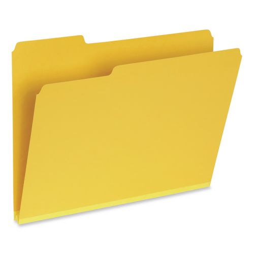 Image of Pendaflex® 1007022 Recycled Colored File Folders, 1/3-Cut Tabs: Assorted, Letter Size, 1" Expansion, Yellow, 25/Box