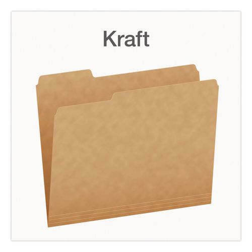 Image of Pendaflex® 1007030 Kraft File Folders, 1/3-Cut Tabs: Assorted, Letter Size, 0.75" Expansion, Kraft, 50/Box