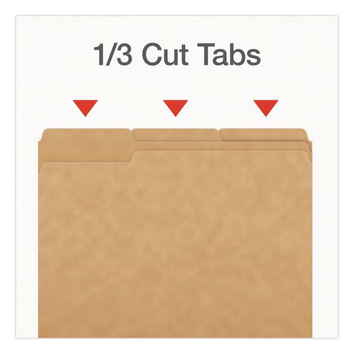 Image of Pendaflex® 1007030 Kraft File Folders, 1/3-Cut Tabs: Assorted, Letter Size, 0.75" Expansion, Kraft, 50/Box