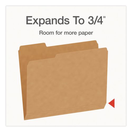 Image of Pendaflex® 1007030 Kraft File Folders, 1/3-Cut Tabs: Assorted, Letter Size, 0.75" Expansion, Kraft, 50/Box