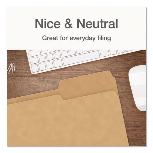 Image of Pendaflex® 1007030 Kraft File Folders, 1/3-Cut Tabs: Assorted, Letter Size, 0.75" Expansion, Kraft, 50/Box