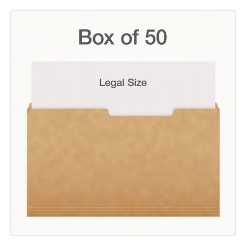 Image of Pendaflex® 1007042 Kraft File Folders, 2/5-Cut Tabs: Right of Center, Legal Size, 0.75" Expansion, Kraft, 50/Box