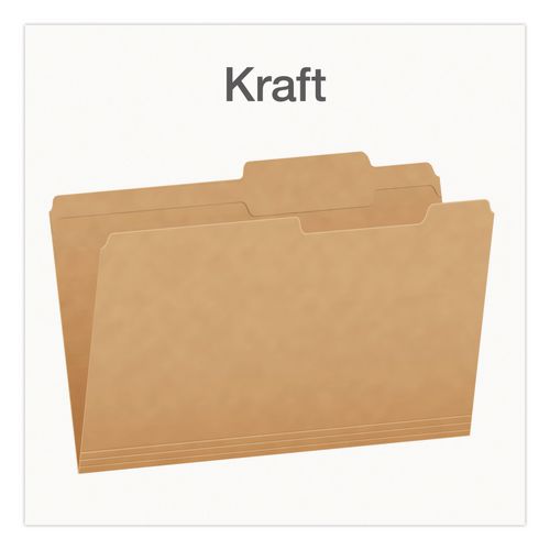 Image of Pendaflex® 1007042 Kraft File Folders, 2/5-Cut Tabs: Right of Center, Legal Size, 0.75" Expansion, Kraft, 50/Box