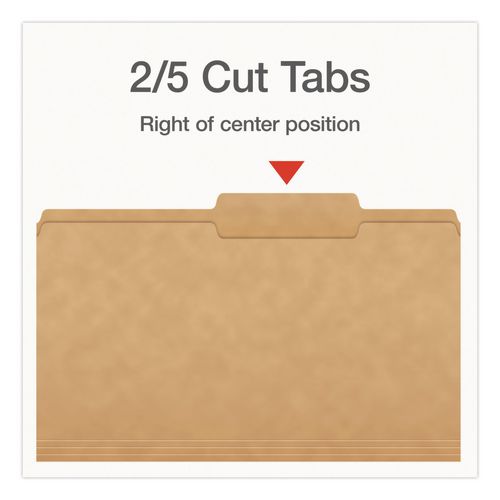 Image of Pendaflex® 1007042 Kraft File Folders, 2/5-Cut Tabs: Right of Center, Legal Size, 0.75" Expansion, Kraft, 50/Box