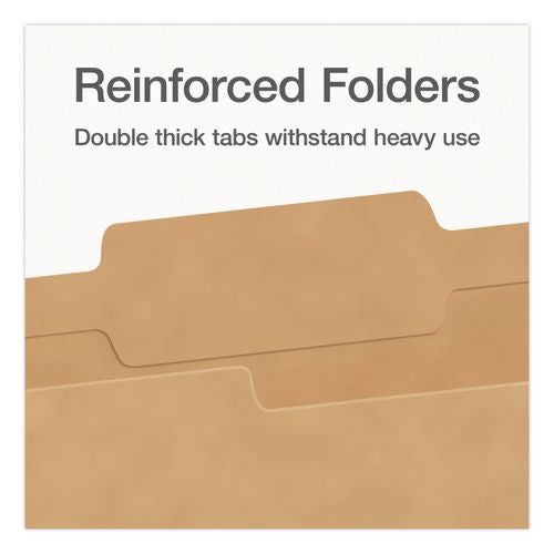 Image of Pendaflex® 1007042 Kraft File Folders, 2/5-Cut Tabs: Right of Center, Legal Size, 0.75" Expansion, Kraft, 50/Box