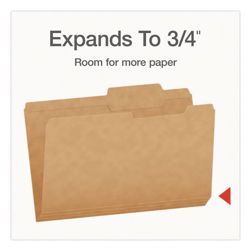 Image of Pendaflex® 1007042 Kraft File Folders, 2/5-Cut Tabs: Right of Center, Legal Size, 0.75" Expansion, Kraft, 50/Box