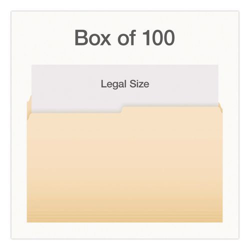 Image of Pendaflex® 1007052 Manila File Folders, 1/2-Cut Tabs: Assorted, Legal Size, 0.75" Expansion, Manila, 100/Box