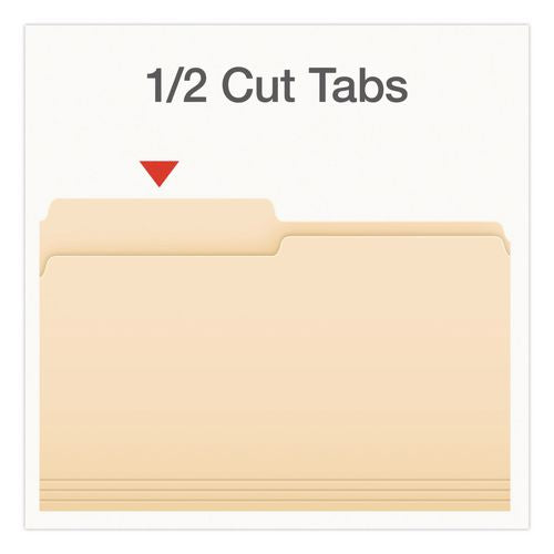 Image of Pendaflex® 1007052 Manila File Folders, 1/2-Cut Tabs: Assorted, Legal Size, 0.75" Expansion, Manila, 100/Box