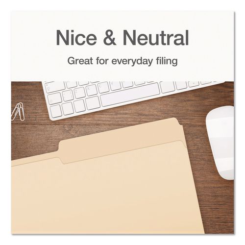 Image of Pendaflex® 1007052 Manila File Folders, 1/2-Cut Tabs: Assorted, Legal Size, 0.75" Expansion, Manila, 100/Box