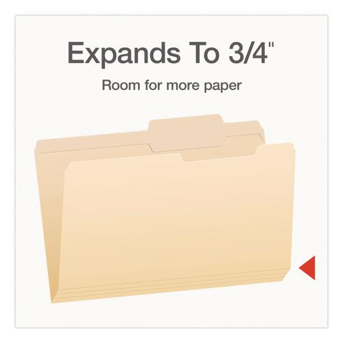 Image of Pendaflex® 1007056 Manila File Folders, 2/5-Cut Tabs: Right, Legal Size, 0.75" Expansion, Manila, 100/Box