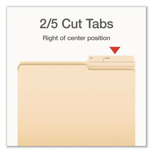 Image of Pendaflex® 1007078 Manila File Folders, 2/5-Cut Tabs: Right, Letter Size, 0.75" Expansion, Manila, 100/Box