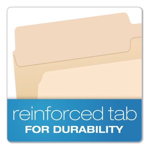 Image of Pendaflex® R752 1/2 Reinforced Top File Folders, 1/2-Cut Tabs: Assorted Positions, Letter Size, Manila, 100/Box