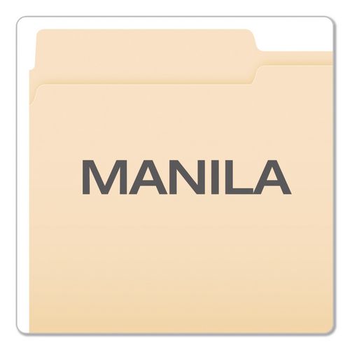 Image of Pendaflex® R752 1/2 Reinforced Top File Folders, 1/2-Cut Tabs: Assorted Positions, Letter Size, Manila, 100/Box