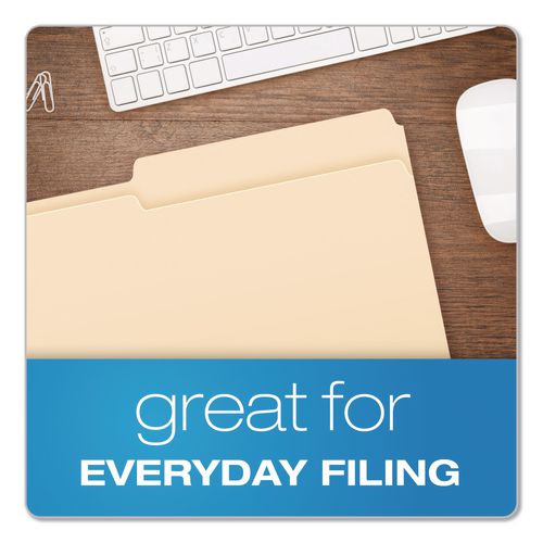 Image of Pendaflex® R752 1/2 Reinforced Top File Folders, 1/2-Cut Tabs: Assorted Positions, Letter Size, Manila, 100/Box