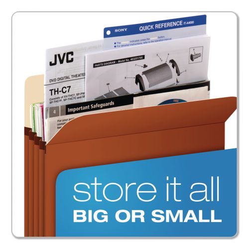 Image of Pendaflex® S34G Expanding Pocket, 5.25" Expansion, Letter Size, Brown, 50/Carton